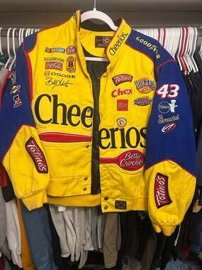 Vintage JH Design Bobby Labonte #43 Cheerios Nascar Racing Jacket XXL 13-14 yout